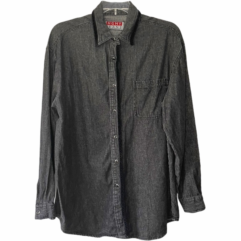 Vintage HGNY Jeans chambray snap shirt